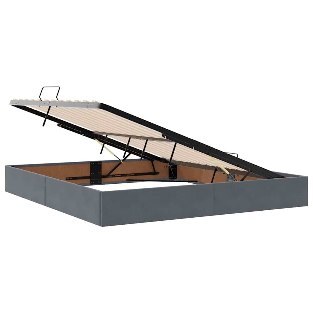 vidaXL Storage Bed with Storage Dark Grey 180 x 200 cm Velvet