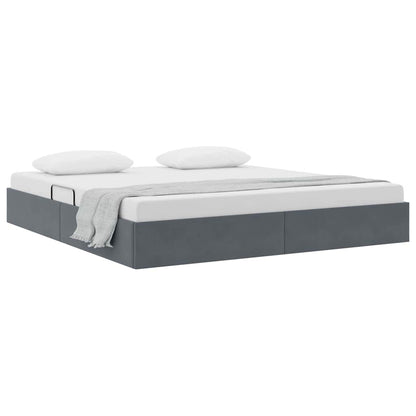 vidaXL Storage Bed with Storage Dark Grey 180 x 200 cm Velvet