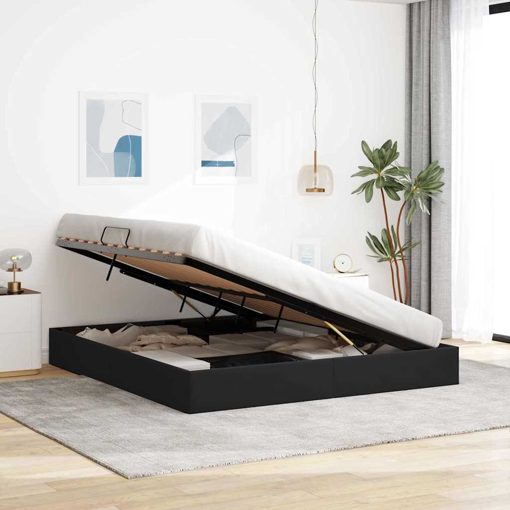 vidaXL Storage Bed with Storage Black 180 x 200 cm Velvet