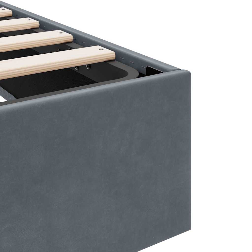 vidaXL Storage Bed with Mattress Dark Grey 100 x 190 cm Velvet