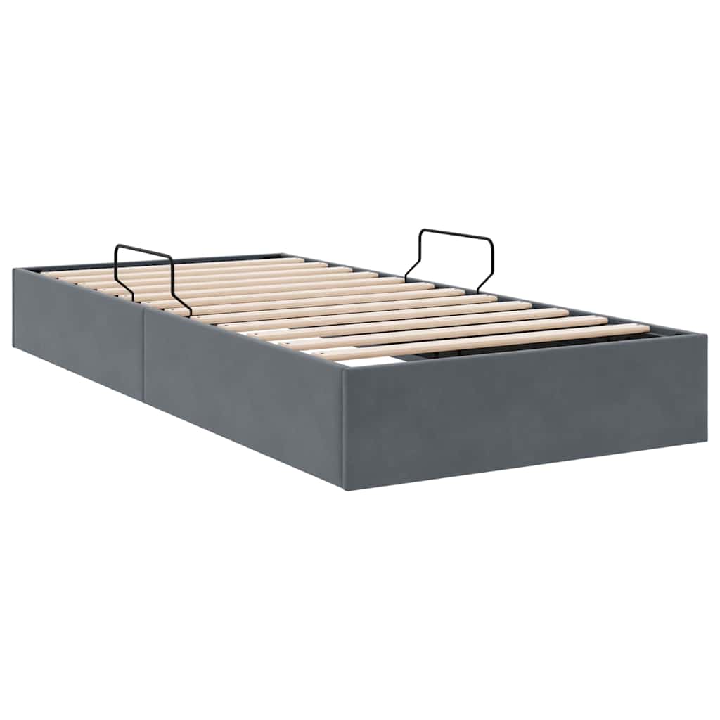 vidaXL Storage Bed with Mattress Dark Grey 100 x 190 cm Velvet