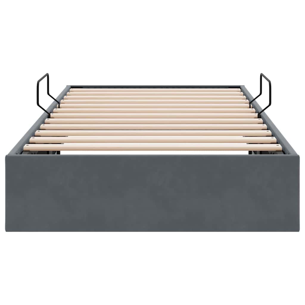 vidaXL Storage Bed with Mattress Dark Grey 100 x 190 cm Velvet