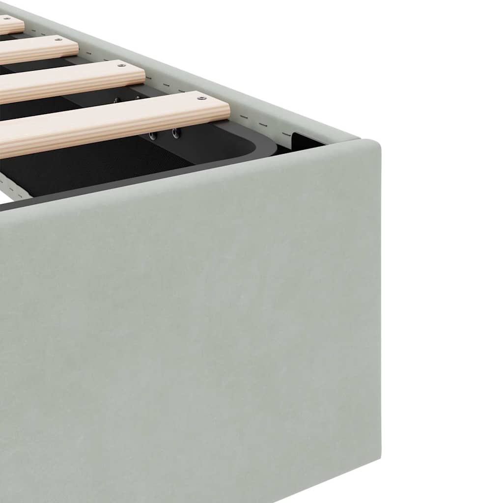 vidaXL Storage Bed with Mattress Light Grey 100 x 203 cm Velvet
