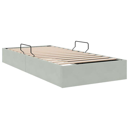 vidaXL Storage Bed with Mattress Light Grey 100 x 203 cm Velvet