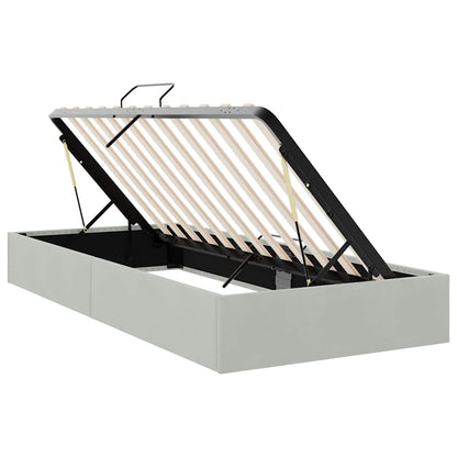 vidaXL Storage Bed with Mattress Light Grey 100 x 203 cm Velvet
