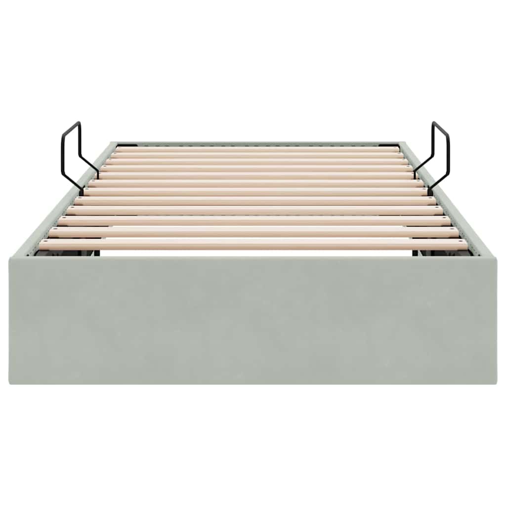 vidaXL Storage Bed with Mattress Light Grey 100 x 203 cm Velvet