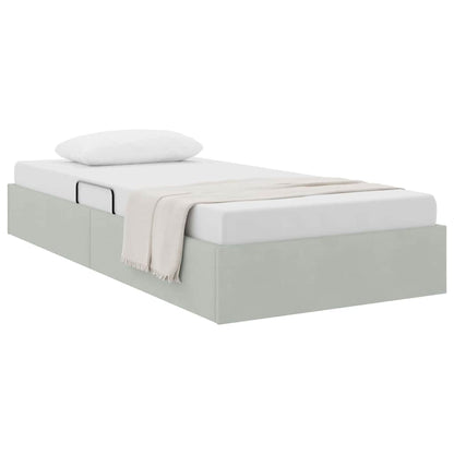 vidaXL Storage Bed with Mattress Light Grey 100 x 203 cm Velvet