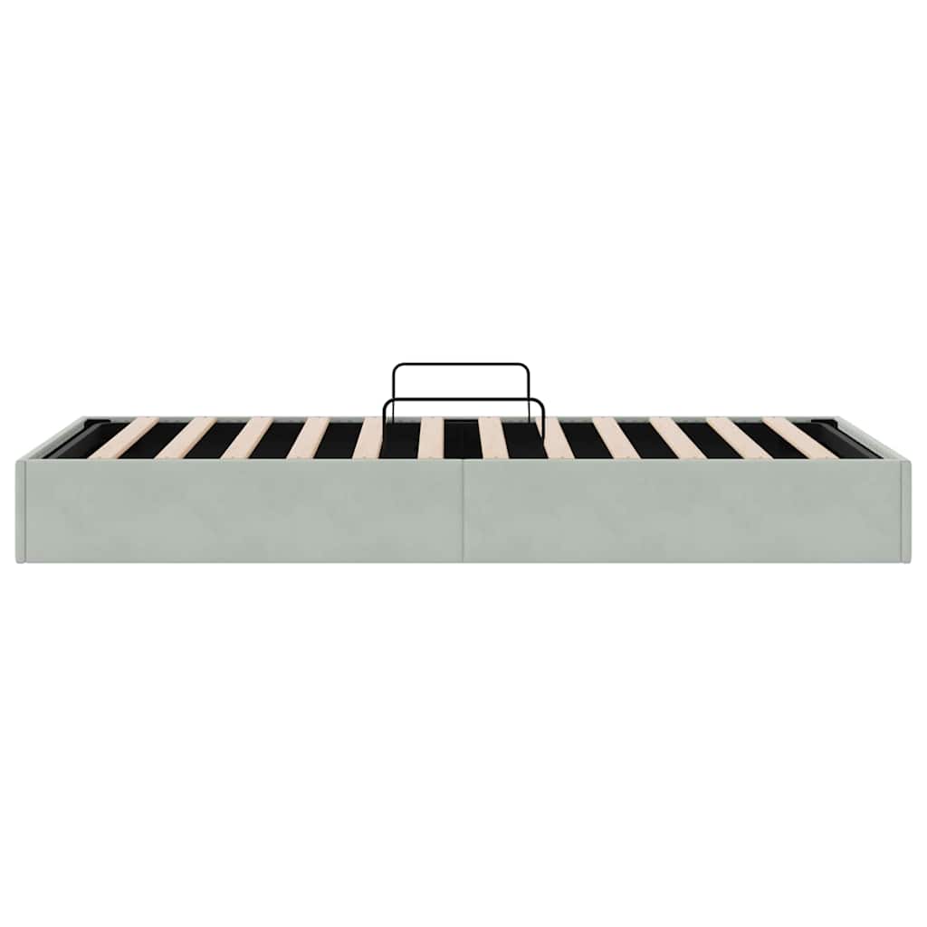 vidaXL Storage Bed with Mattress Light Grey 100 x 203 cm Velvet