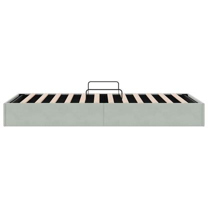 vidaXL Storage Bed with Mattress Light Grey 100 x 203 cm Velvet