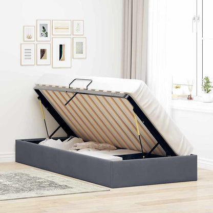 vidaXL Storage Bed with Mattress Dark Grey 100 x 203 cm Velvet
