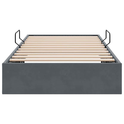 vidaXL Storage Bed with Mattress Dark Grey 100 x 203 cm Velvet