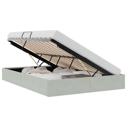 vidaXL Storage Bed with Storage Light Grey 137 x 190 cm Velvet