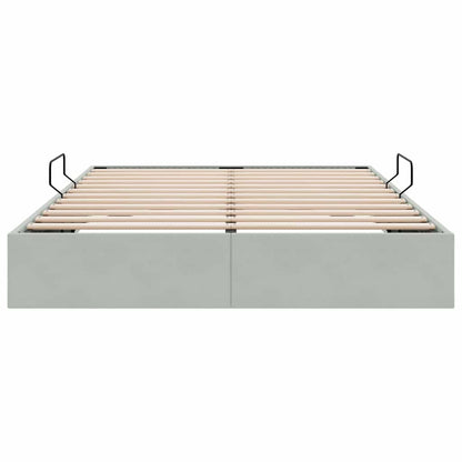 vidaXL Storage Bed with Storage Light Grey 137 x 190 cm Velvet