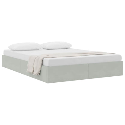 vidaXL Storage Bed with Storage Light Grey 137 x 190 cm Velvet