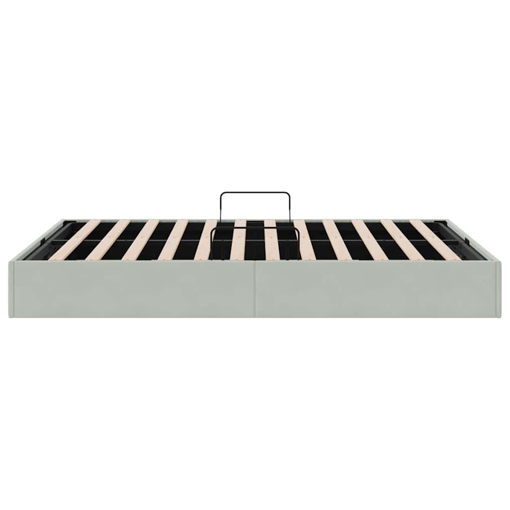 vidaXL Storage Bed with Storage Light Grey 137 x 190 cm Velvet