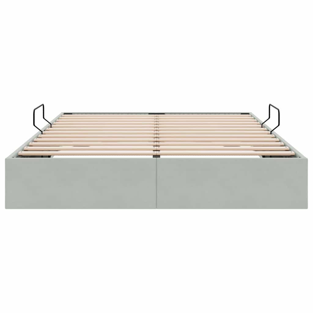 vidaXL Storage Bed with Storage Light Grey 153 x 203 cm Velvet
