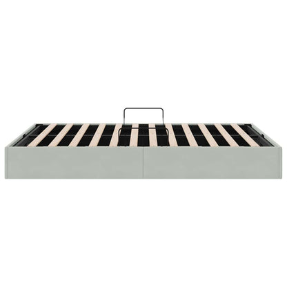vidaXL Storage Bed with Storage Light Grey 153 x 203 cm Velvet