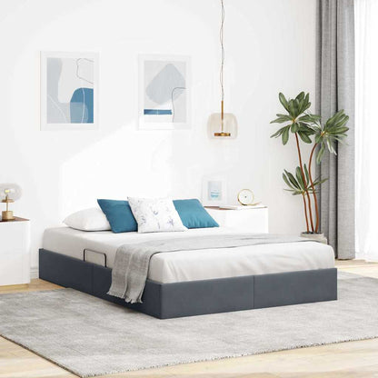 vidaXL Storage Bed with Mattress Dark Grey 153 x 203 cm Velvet