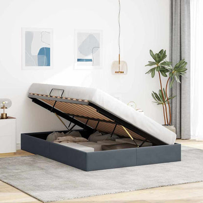 vidaXL Storage Bed with Mattress Dark Grey 153 x 203 cm Velvet