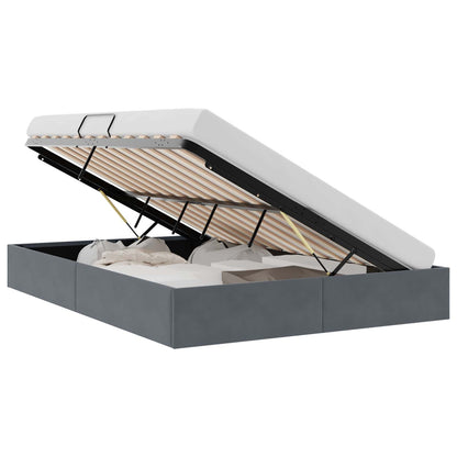 vidaXL Storage Bed with Mattress Dark Grey 153 x 203 cm Velvet