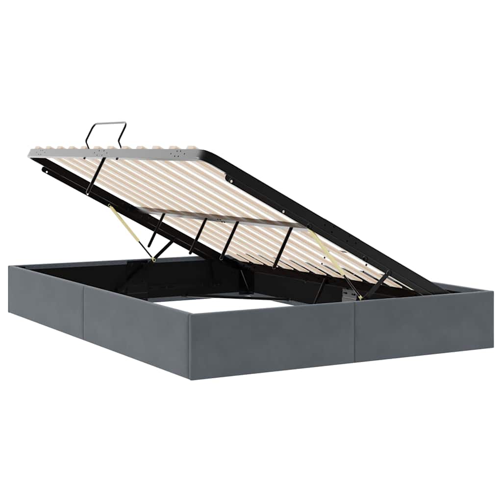 vidaXL Storage Bed with Mattress Dark Grey 153 x 203 cm Velvet