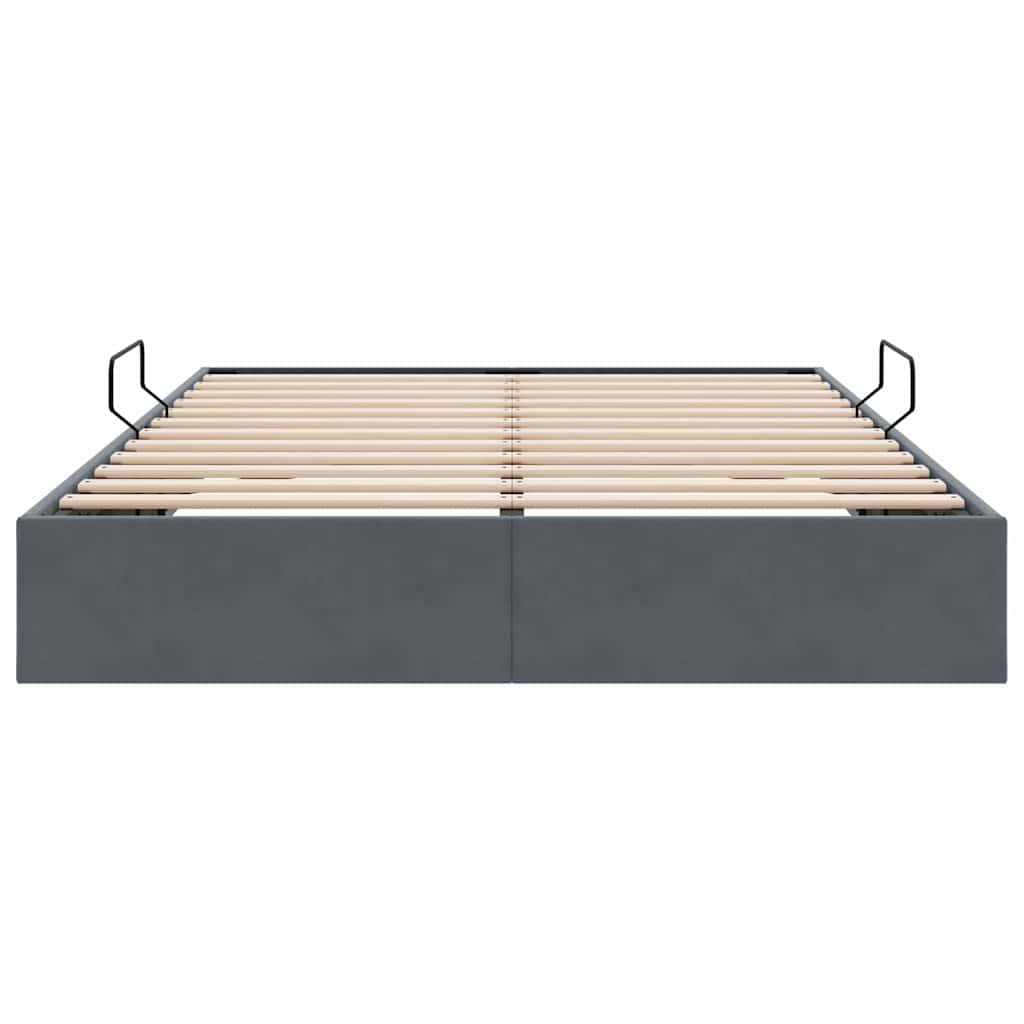 vidaXL Storage Bed with Mattress Dark Grey 153 x 203 cm Velvet