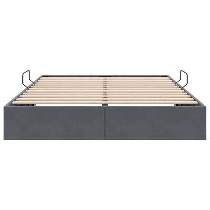 vidaXL Storage Bed with Mattress Dark Grey 153 x 203 cm Velvet