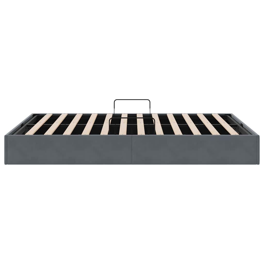 vidaXL Storage Bed with Mattress Dark Grey 153 x 203 cm Velvet