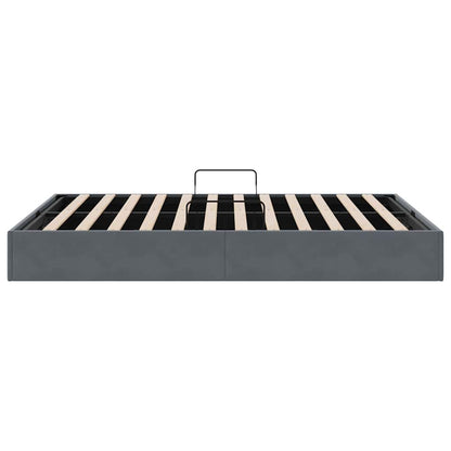 vidaXL Storage Bed with Mattress Dark Grey 153 x 203 cm Velvet