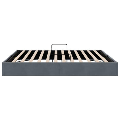 vidaXL Storage Bed with Storage Dark Grey 193 x 203 cm Velvet