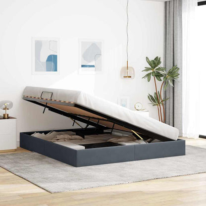 vidaXL Storage Bed with Storage Dark Grey 183 x 213 cm Velvet