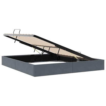 vidaXL Storage Bed with Storage Dark Grey 183 x 213 cm Velvet