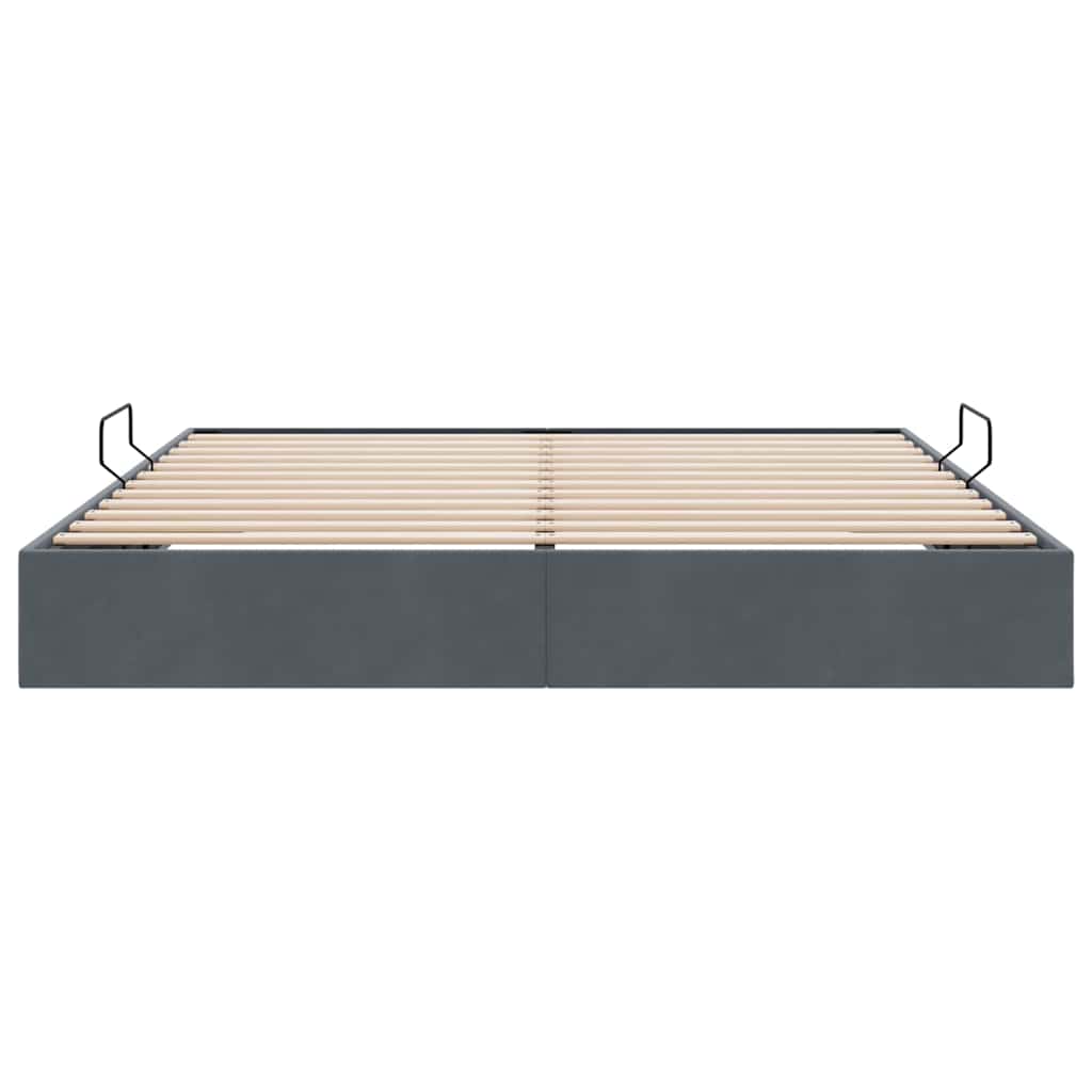 vidaXL Storage Bed with Storage Dark Grey 183 x 213 cm Velvet