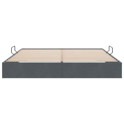 vidaXL Storage Bed with Storage Dark Grey 183 x 213 cm Velvet