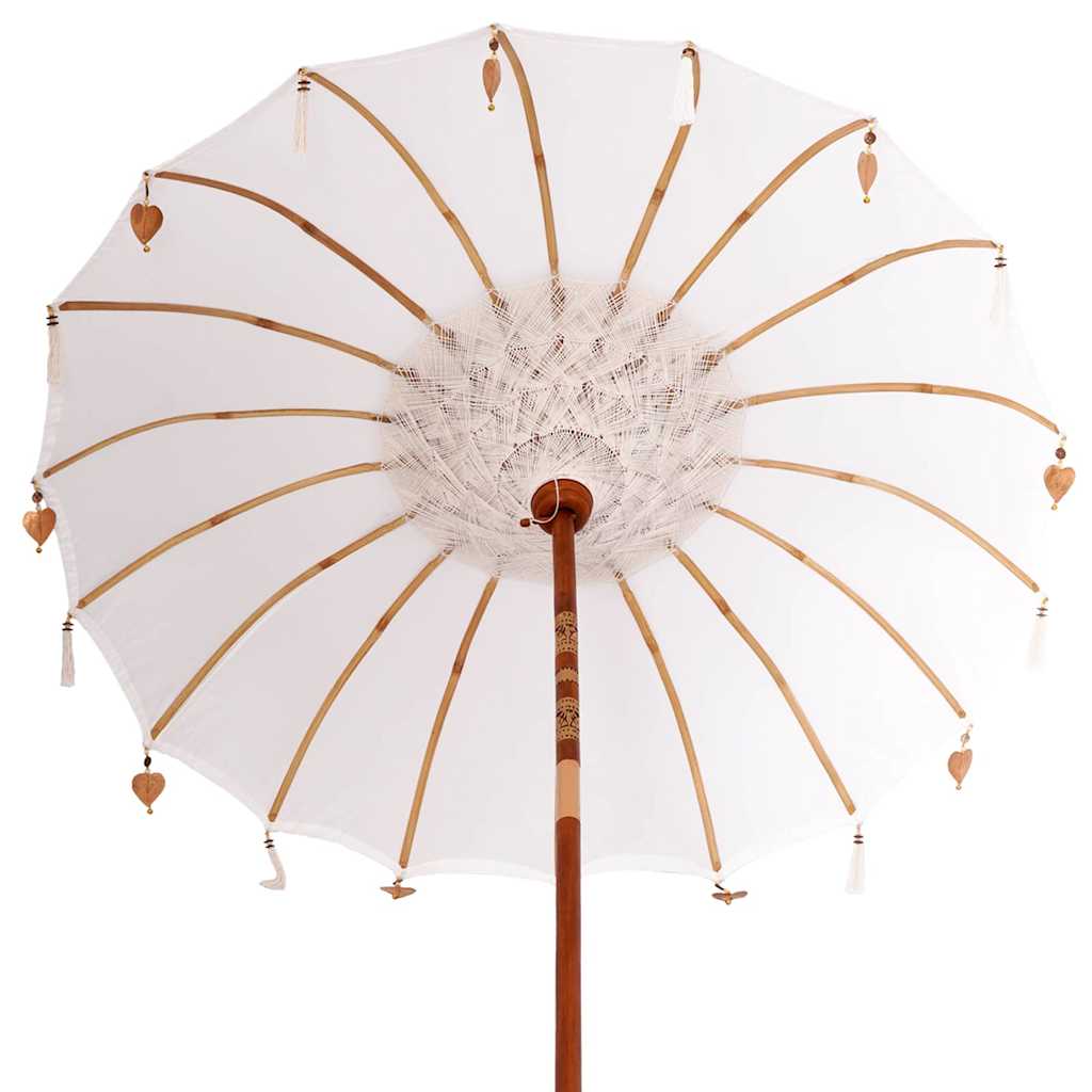 vidaXL Balinese Parasol with Base Cream 185 x 185 x 260 cm