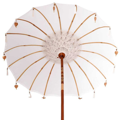 vidaXL Balinese Parasol with Base Cream 185 x 185 x 260 cm