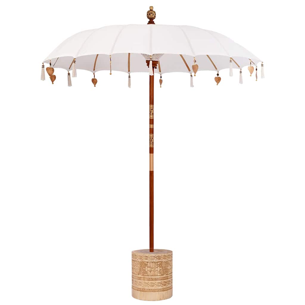 vidaXL Balinese Parasol with Base Cream 185 x 185 x 260 cm