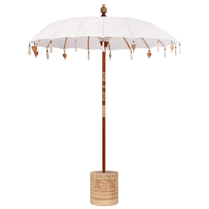 vidaXL Balinese Parasol with Base Cream 185 x 185 x 260 cm