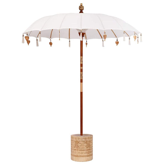 vidaXL Balinese Parasol with Base Cream 185 x 185 x 260 cm