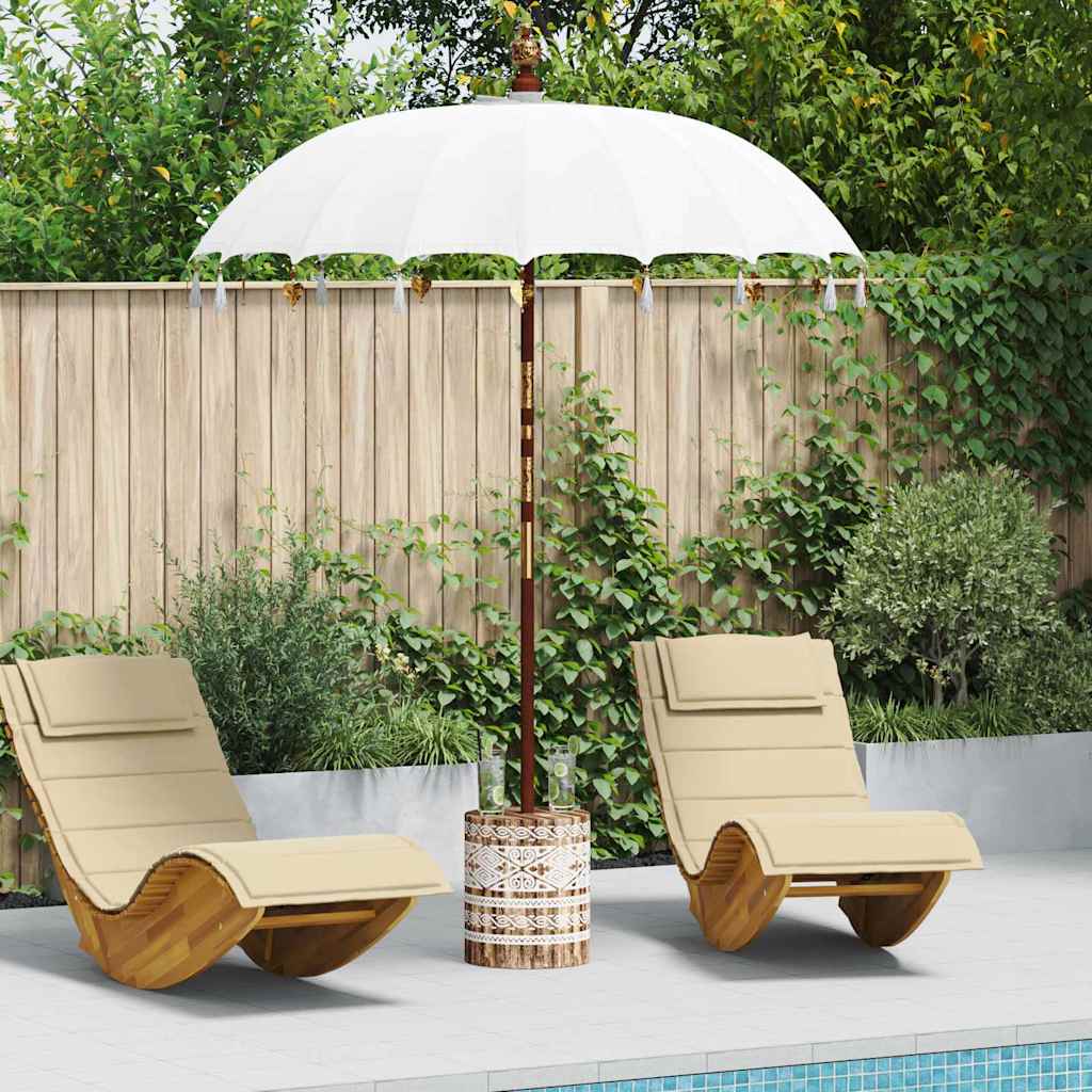 vidaXL Balinese Parasol with Base Cream 185 x 185 x 260 cm