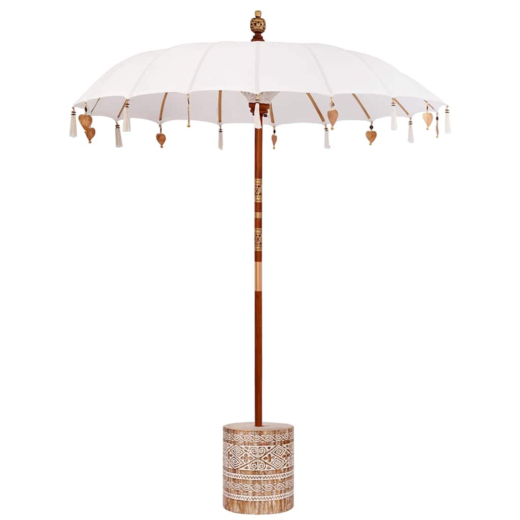 vidaXL Balinese Parasol with Base Cream 185 x 185 x 260 cm