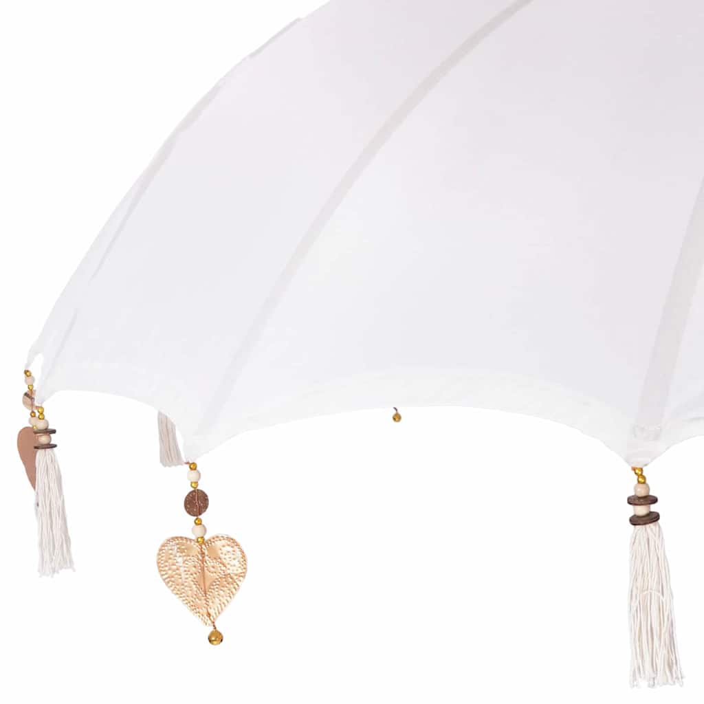 vidaXL Balinese Parasol with Base Cream 215 x 215 x 260 cm