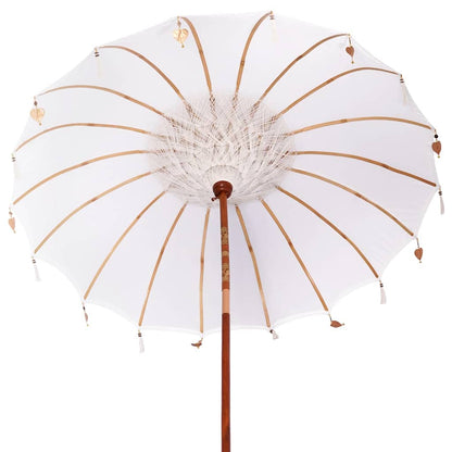 vidaXL Balinese Parasol with Base Cream 215 x 215 x 260 cm