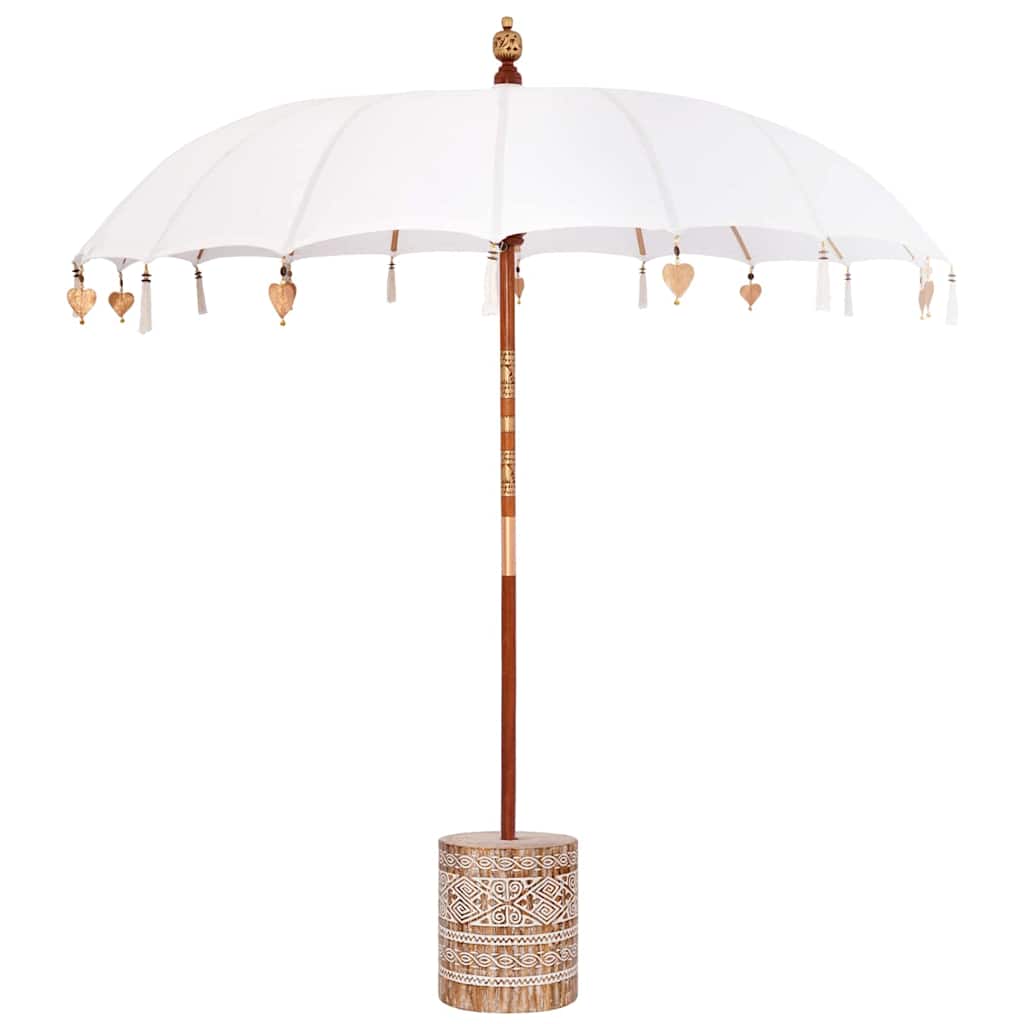 vidaXL Balinese Parasol with Base Cream 215 x 215 x 260 cm