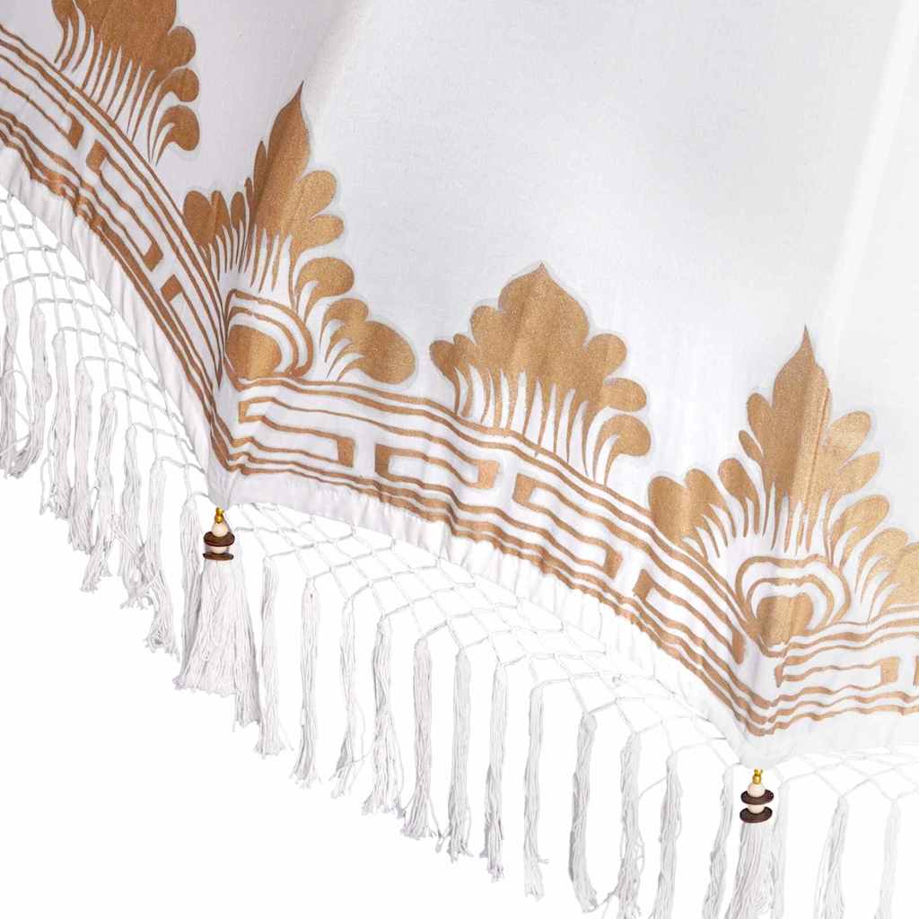vidaXL Balinese Parasol Cream 180-190 cm Cotton and solid wood