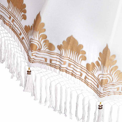 vidaXL Balinese Parasol Cream 180-190 cm Cotton and solid wood