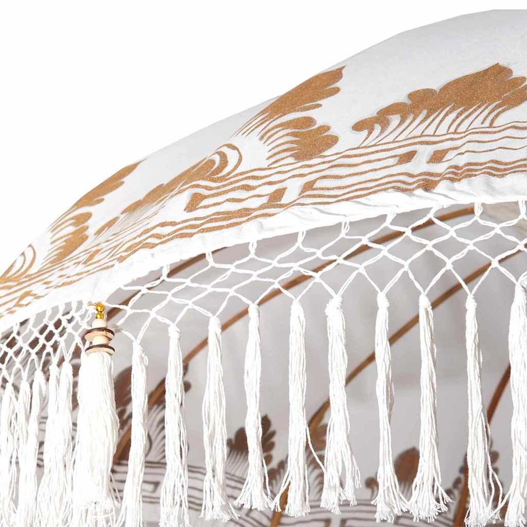 vidaXL Balinese Parasol Cream 215 x 215 x 260 cm Cotton and solid wood
