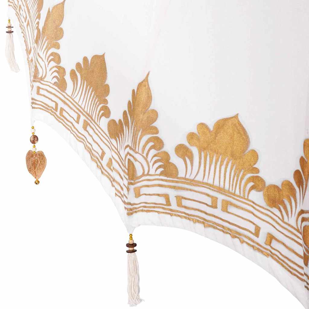 vidaXL Balinese Parasol Cream 180-190 cm Cotton and solid wood