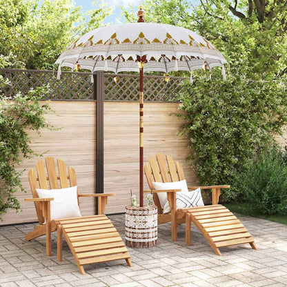 vidaXL Balinese Parasol Cream 180-190 cm Cotton and solid wood