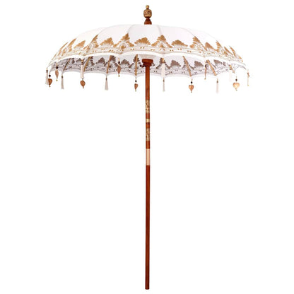 vidaXL Balinese Parasol Cream 180-190 cm Cotton and solid wood